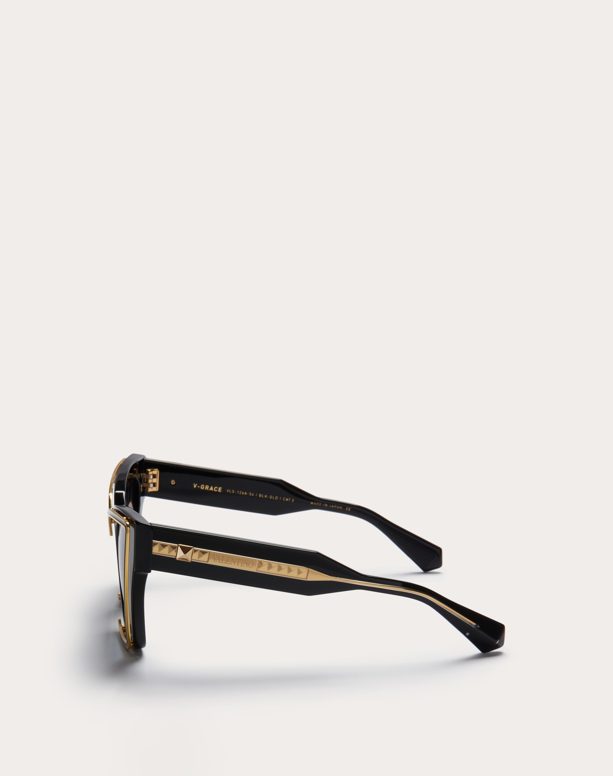 V - GRACE OVERSIZED CATEYE ACETATE  FRAME WITH TITANIUM DETAILS - 3