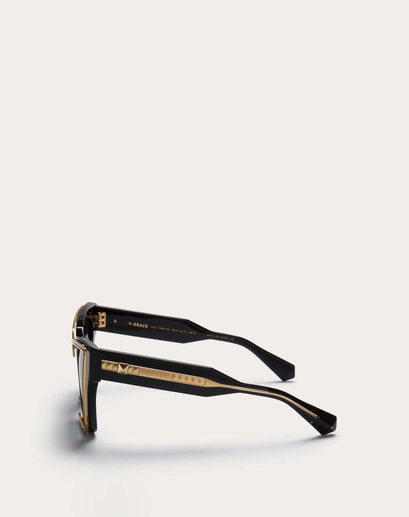 V - GRACE OVERSIZED CATEYE ACETATE FRAME WITH TITANIUM DETAILS 3