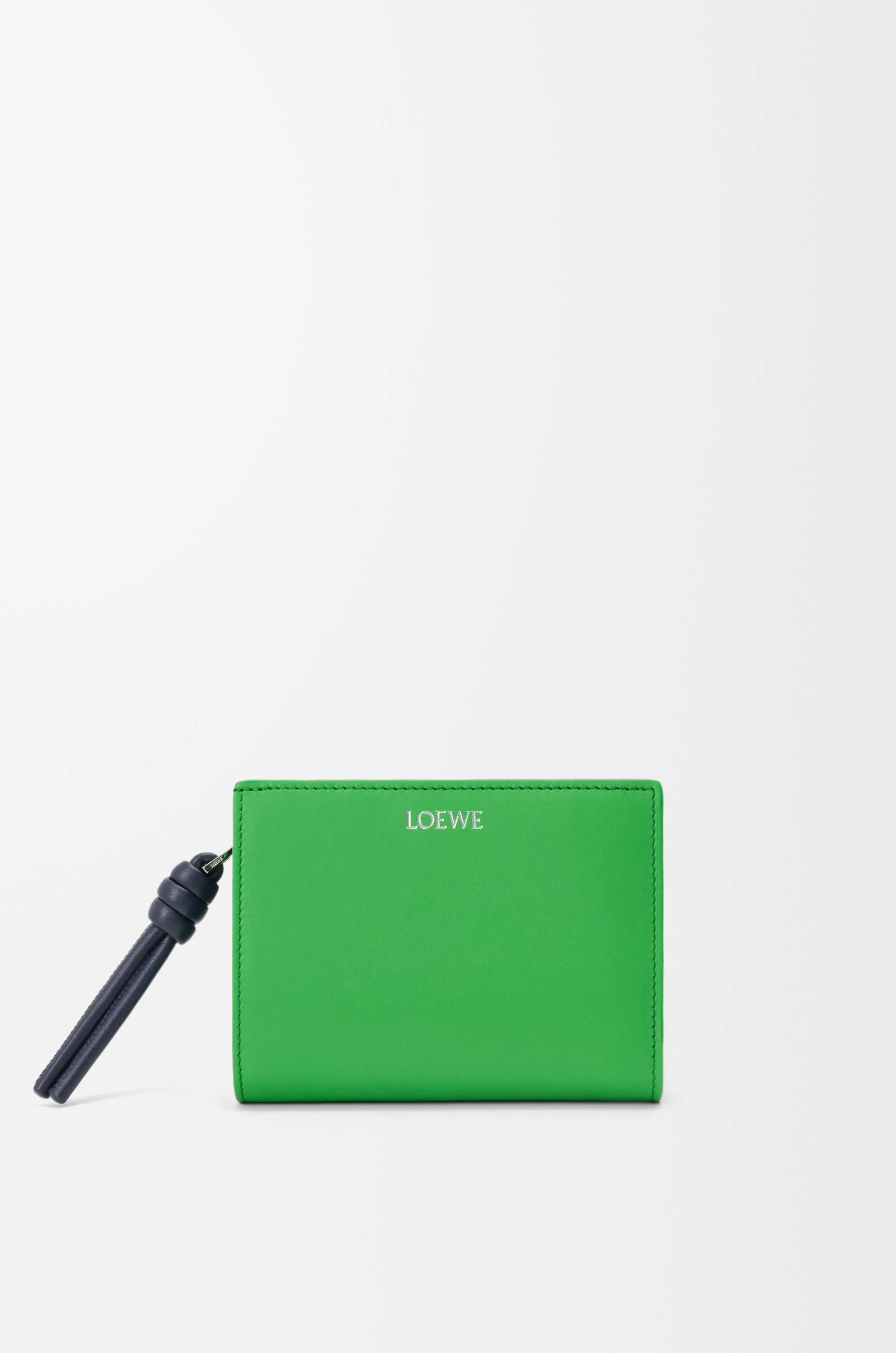 Knot compact wallet in shiny nappa calfskin - 1