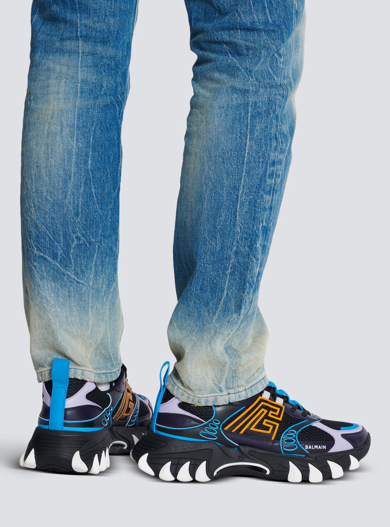 Balmain B-East trainers in calfskin and mesh outlook