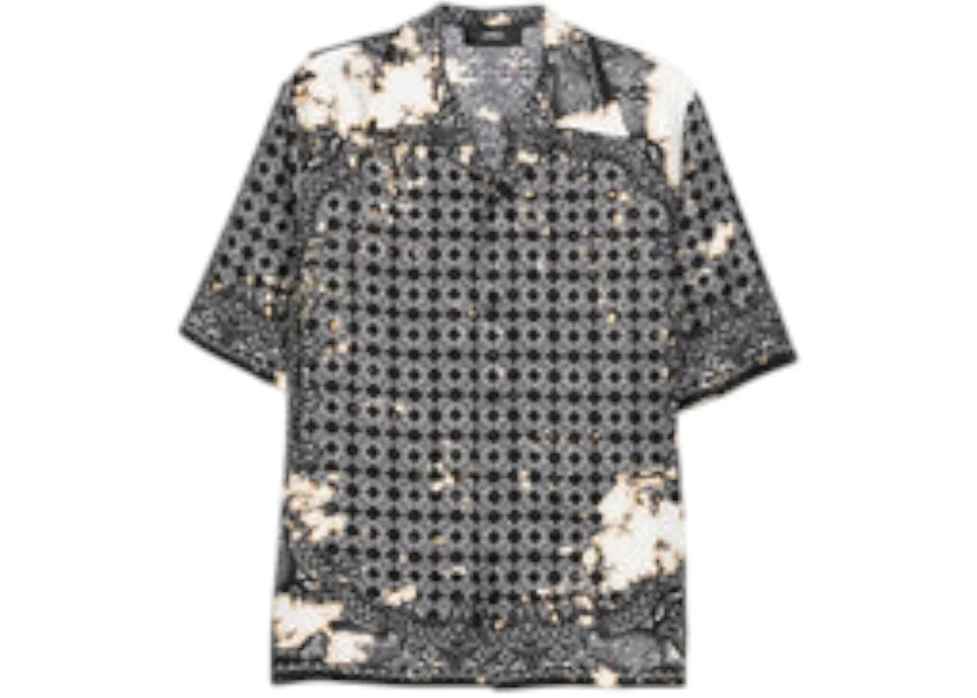 AMIRI Bleach Bandana Bowling Shirt Black - 1