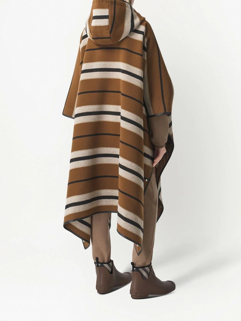 striped wool poncho - 4