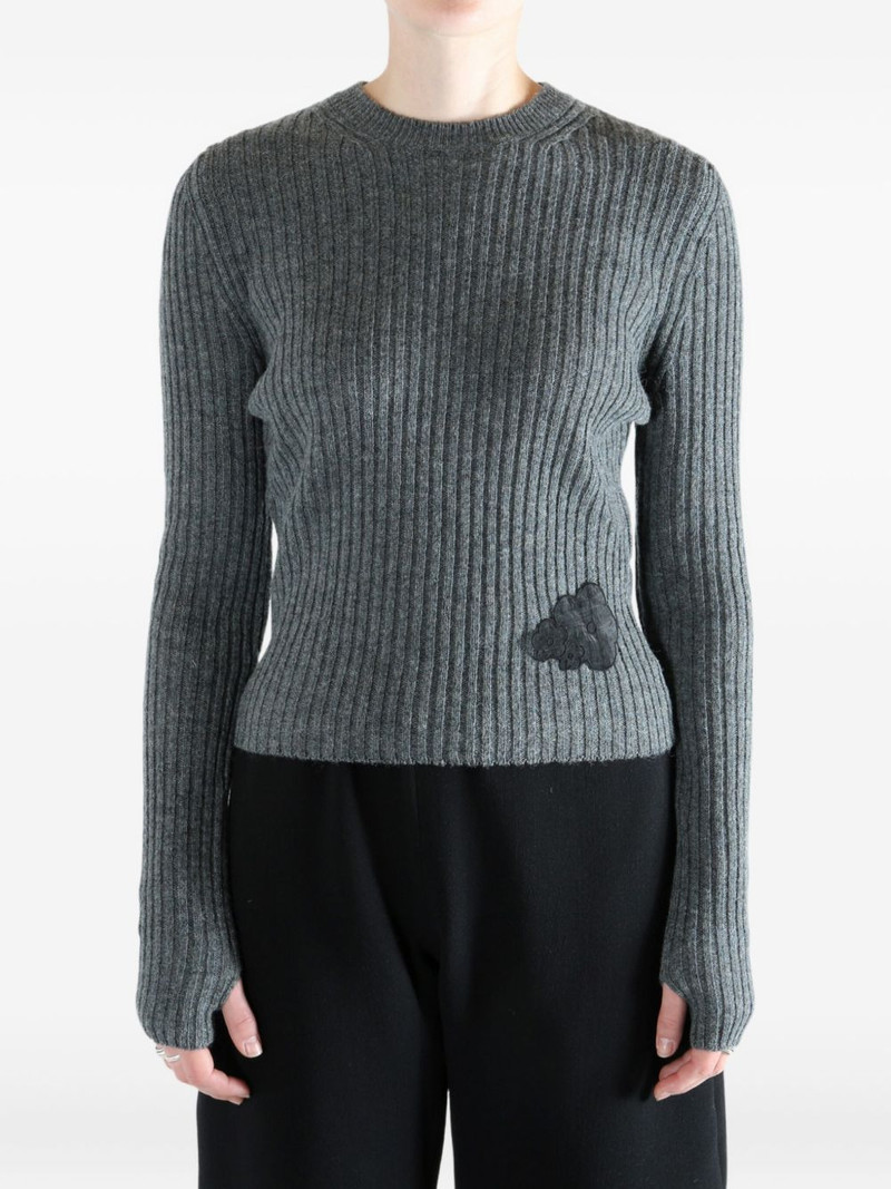 CECILIE BAHNSEN ribbed appliqué sweater outlook