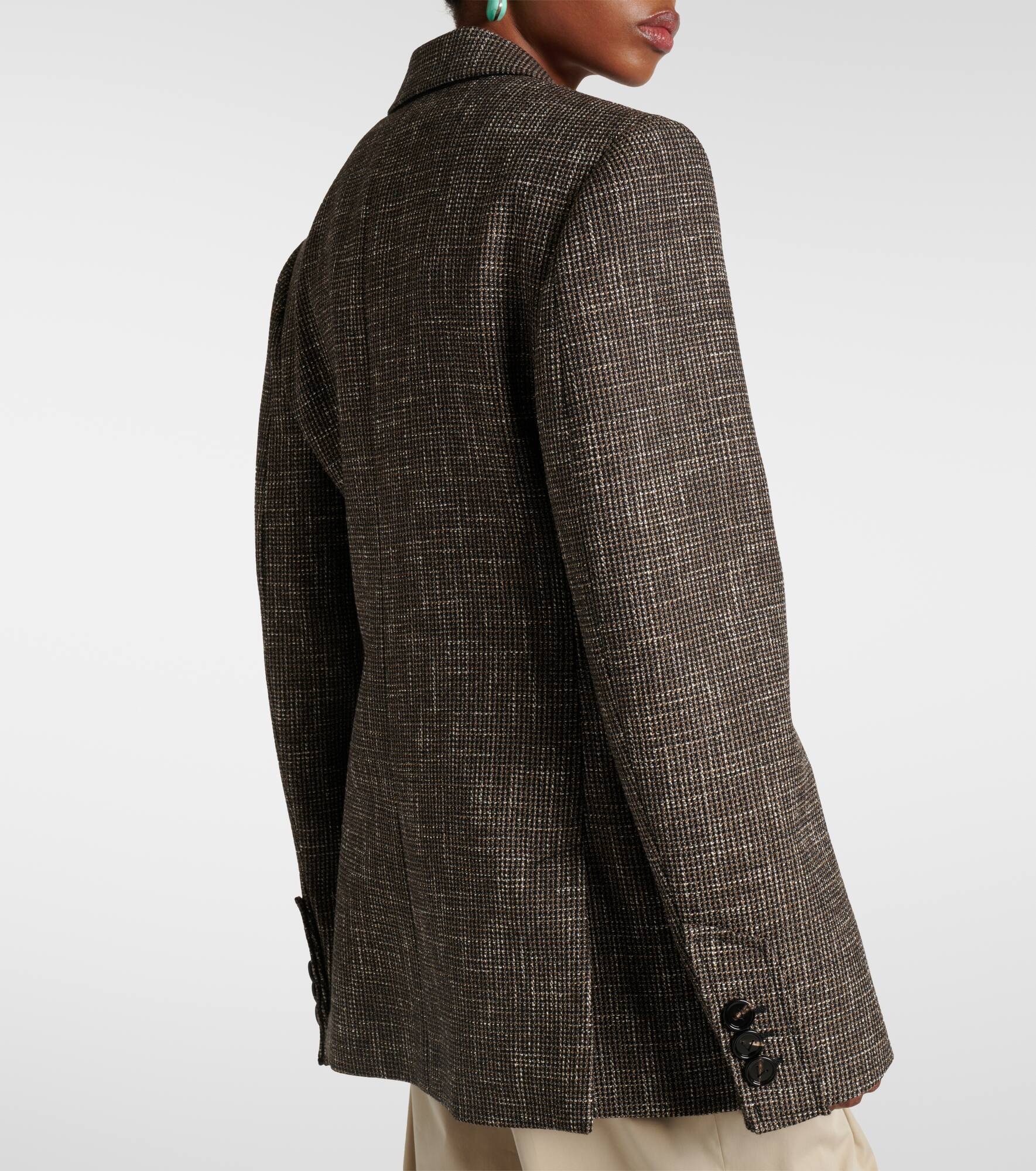 Wool and cotton-blend mouliné blazer - 6