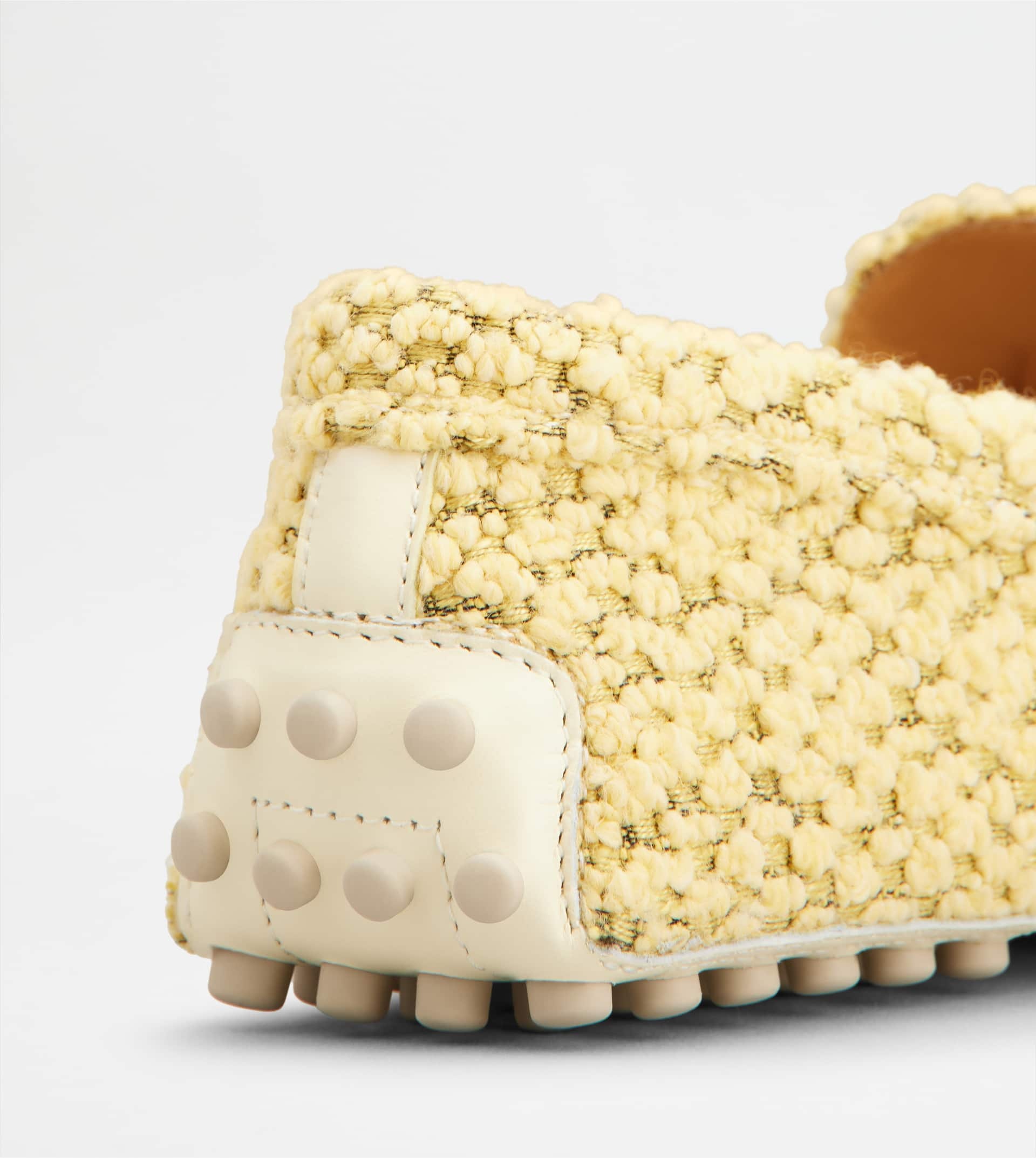 GOMMINO DRIVING SHOES IN FABRIC AND LEATHER - YELLOW - 5