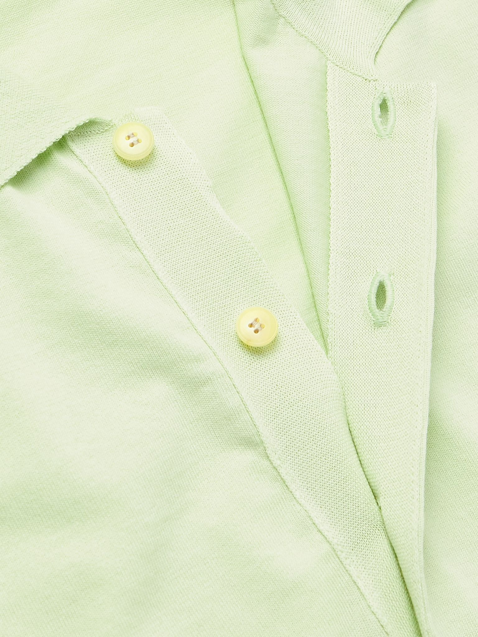 Sea Island Cotton Polo Shirt Light green - 5