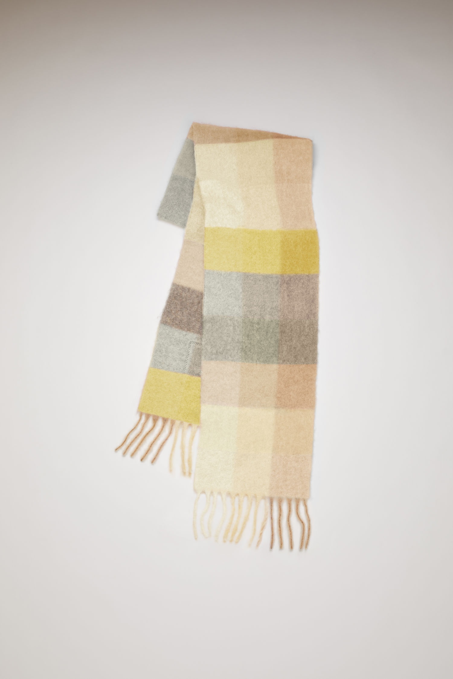 Multi check scarf yellow/grey - 5