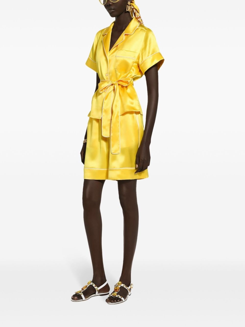 Lemon silk shorts - 3