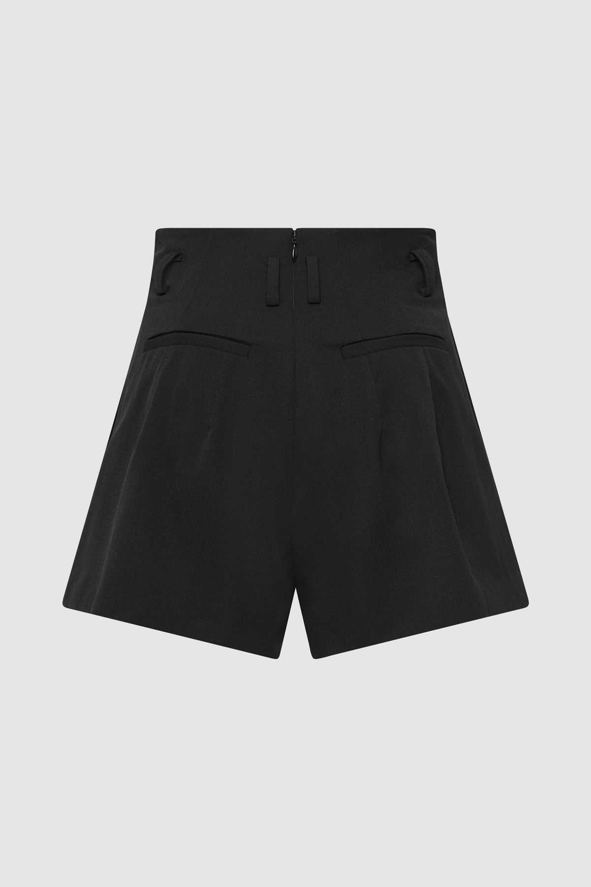 Paperbag Waist Shorts - Black - 7