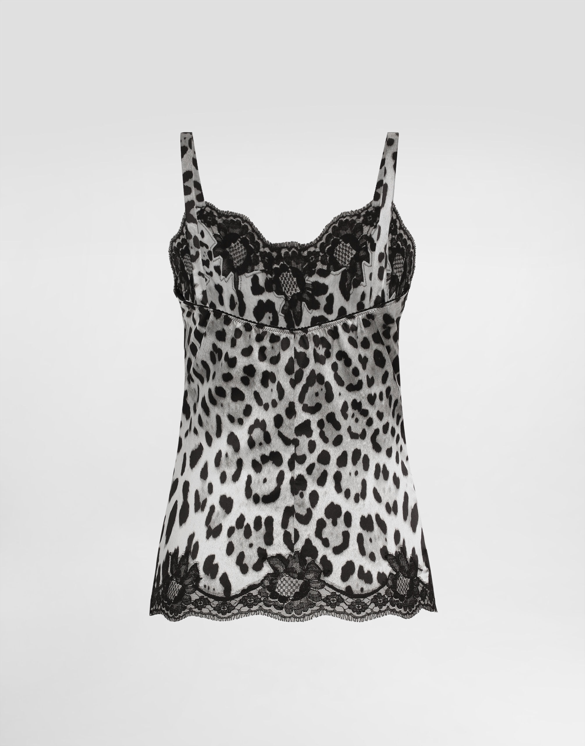 Leopard-print stretch silk satin lingerie-style top - 3