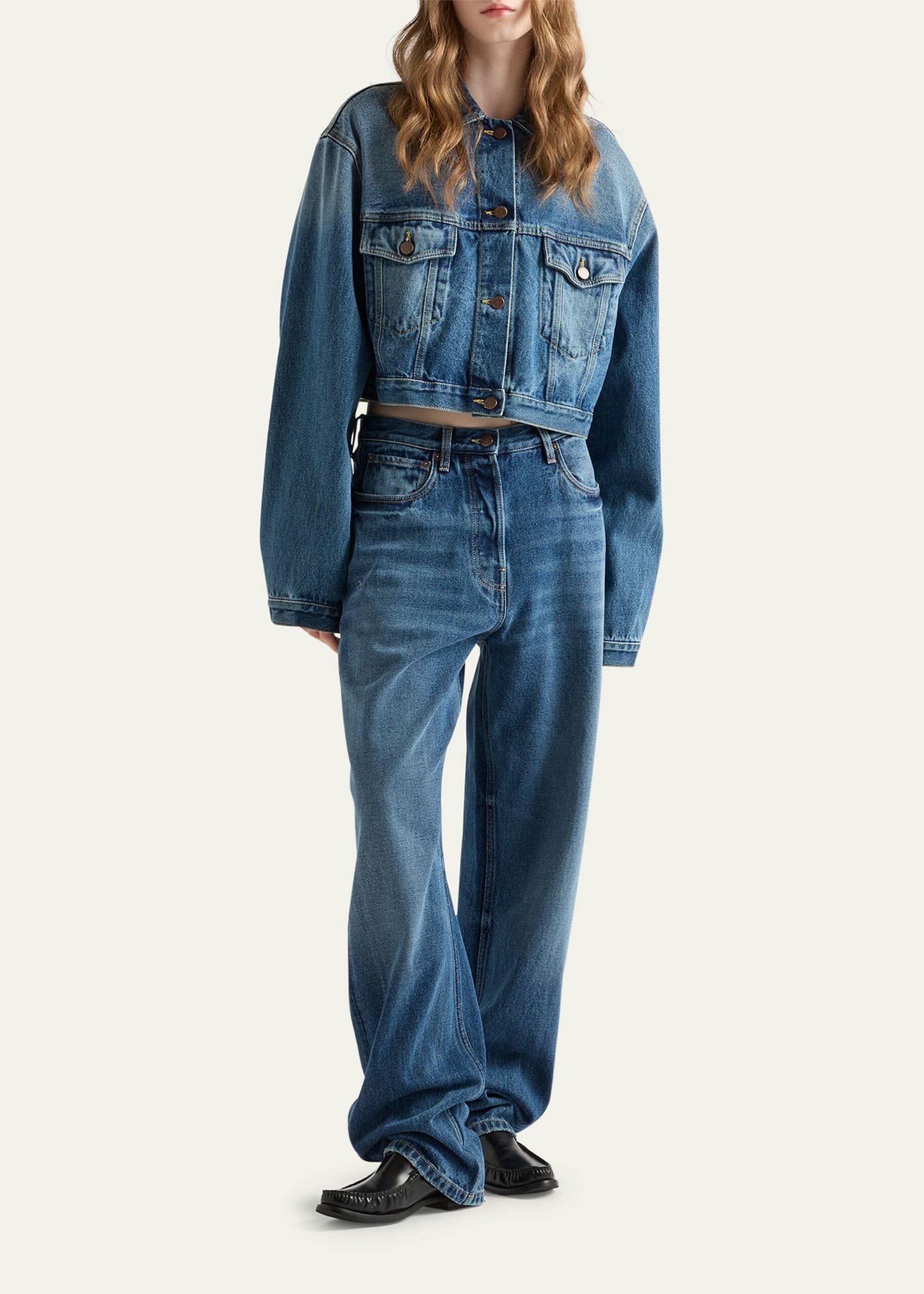 Boxy Denim Blouson Jacket - 2