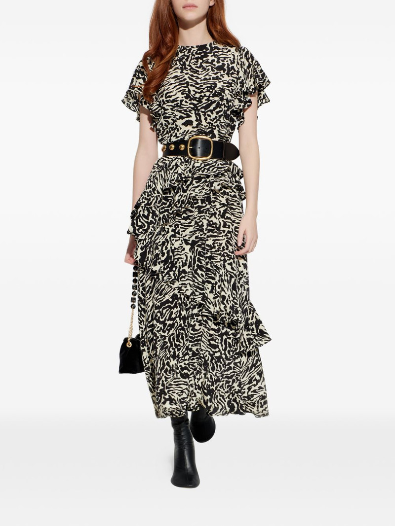 ULLA JOHNSON Amaia ruffled animal-print maxi dress outlook