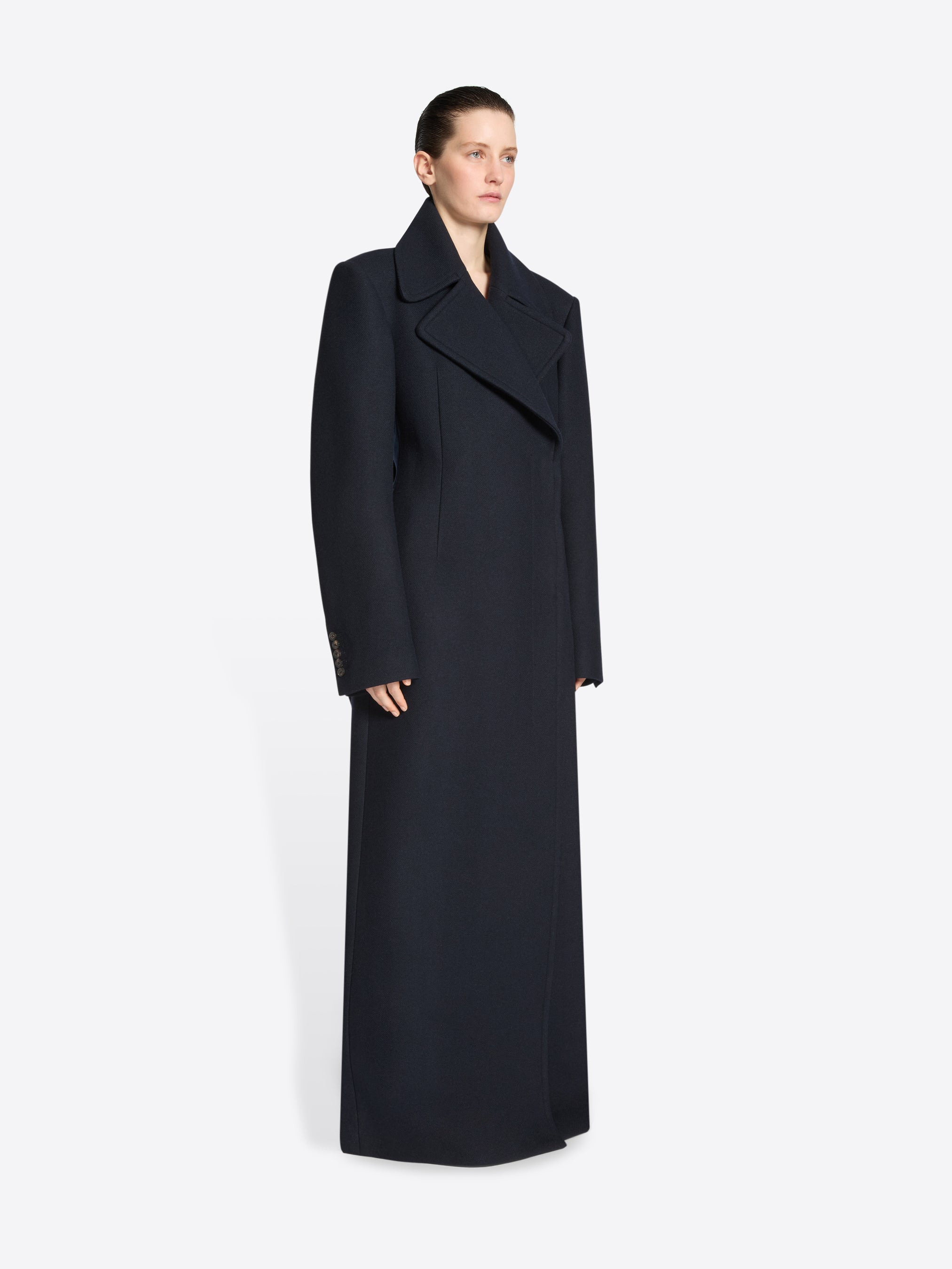 FLOOR LENGTH WOOL COAT - 3