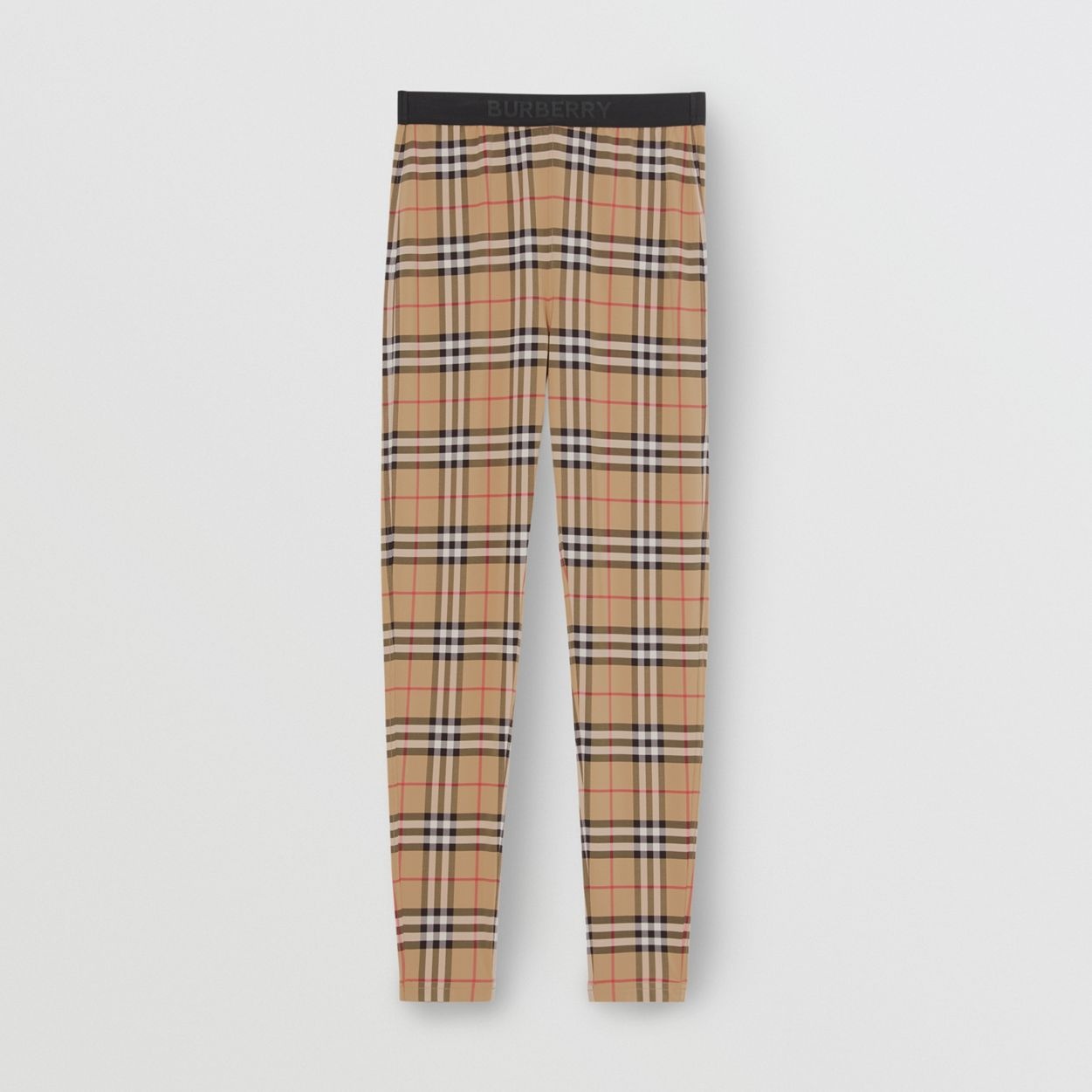 Logo Detail Vintage Check Jersey Leggings - 1