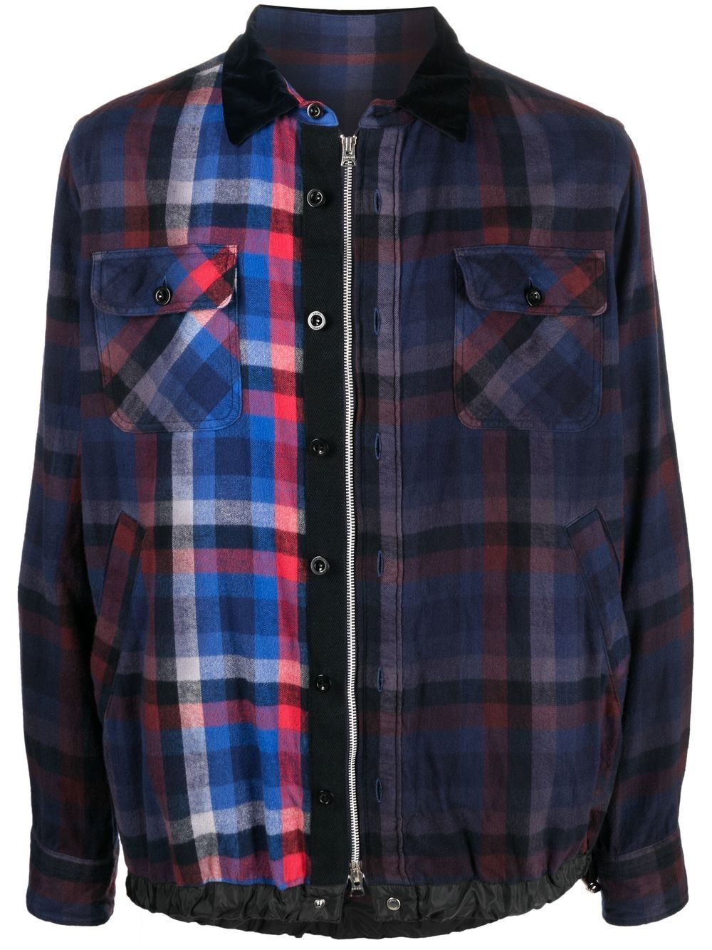 check zipped shirt jacket - 1