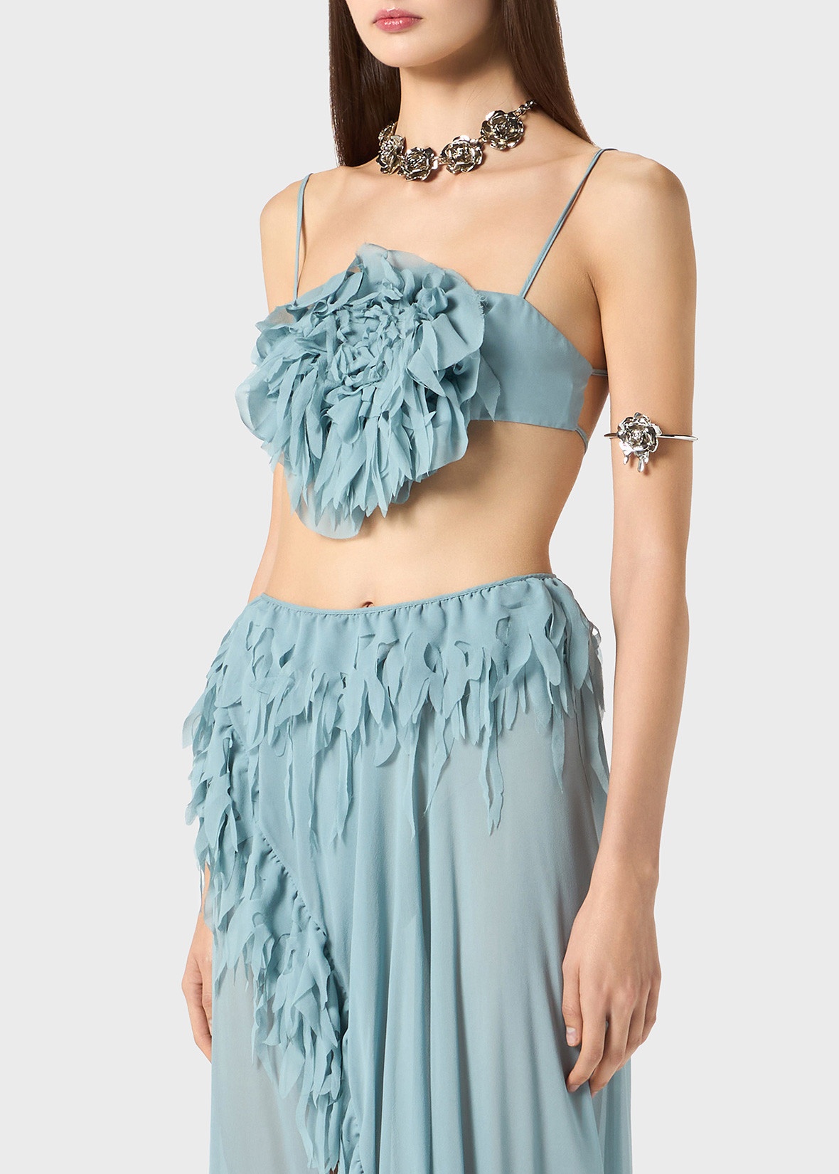 GEORGETTE TOP WITH 3D ROSE - 5