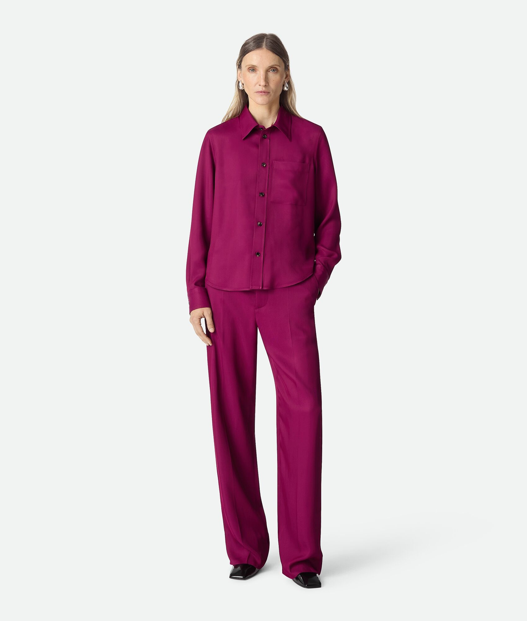 Viscose And Silk Twill Pants - 4