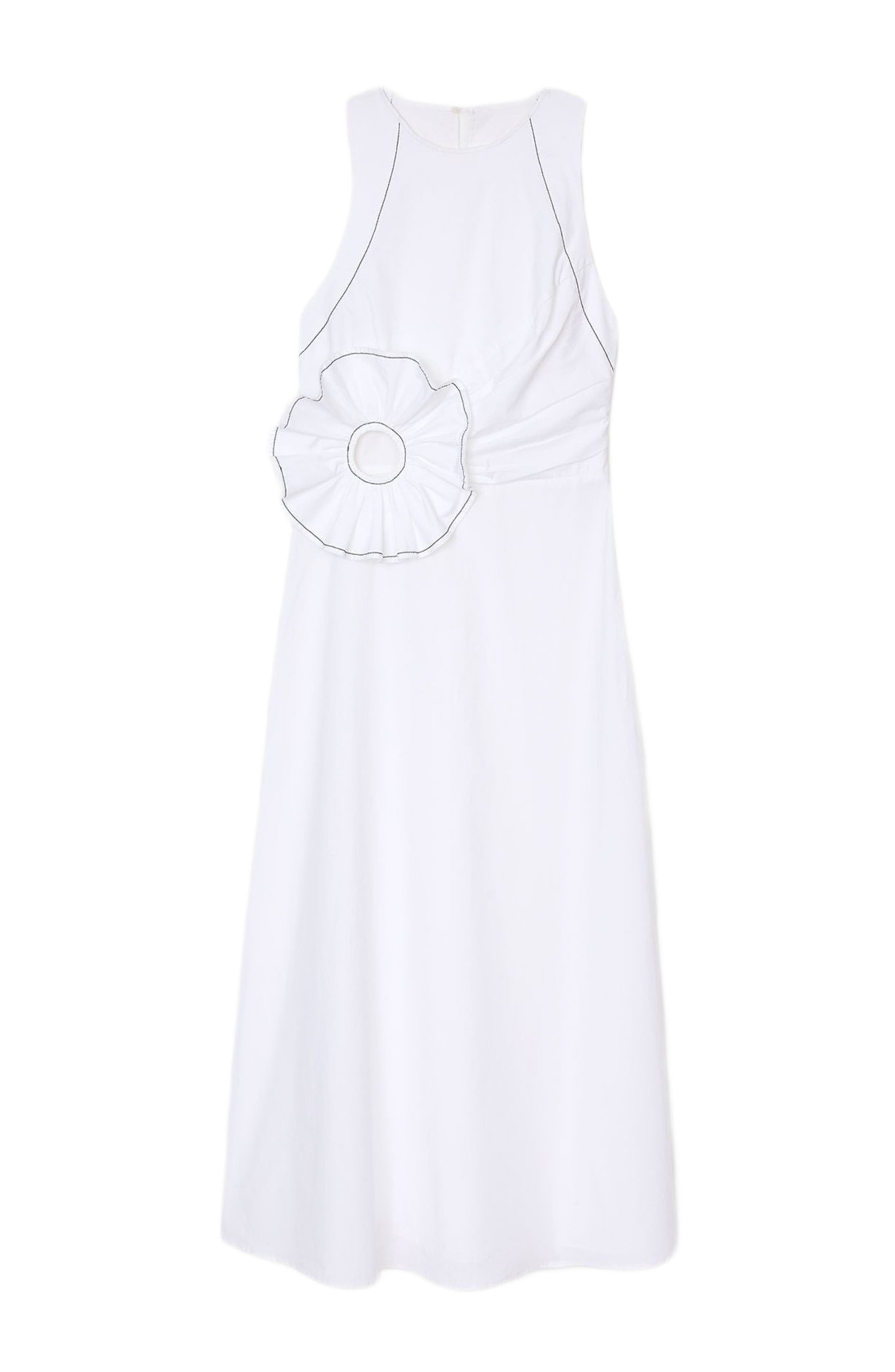 SANDRO Ruffled sleeveless maxi dress in White at Nordstrom - 5