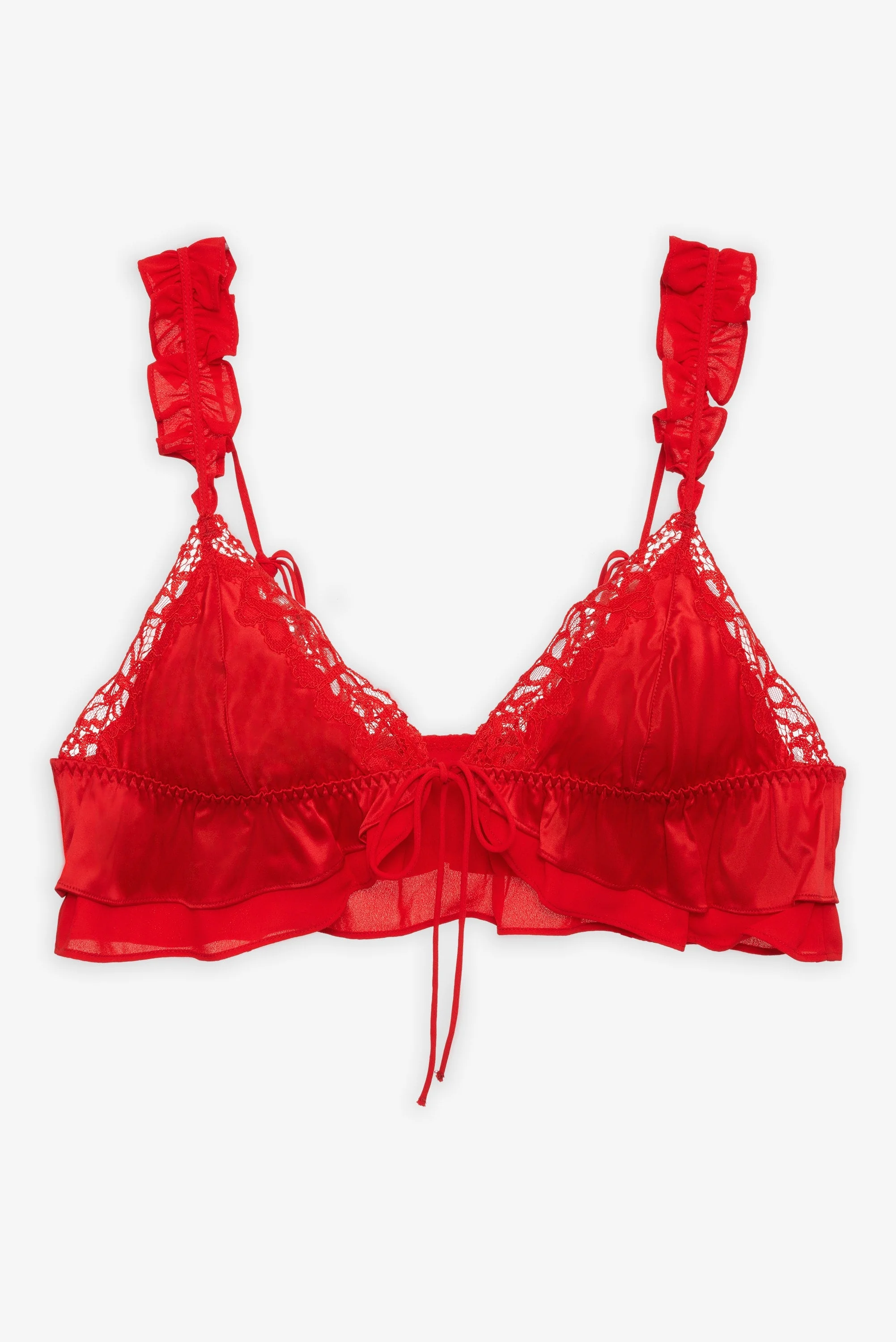 Butterfly Lace Ruffle Bralette - 1