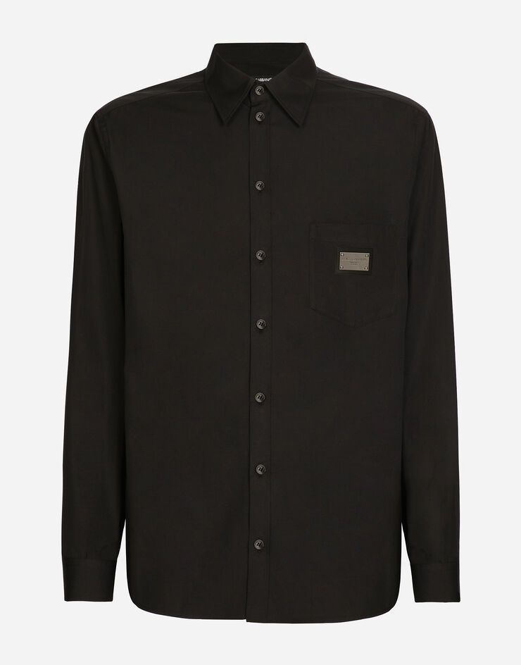 Cotton Martini-fit shirt with branded tag - 1