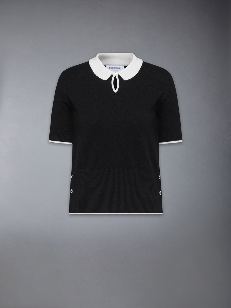 JERSEY STITCH CASHMERE POLO 1