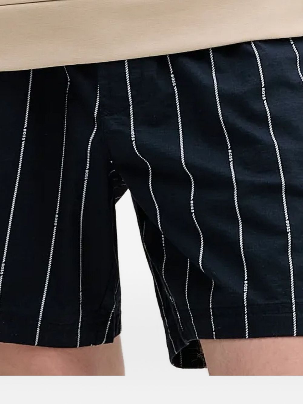 pinstripe drawstring shorts - 4