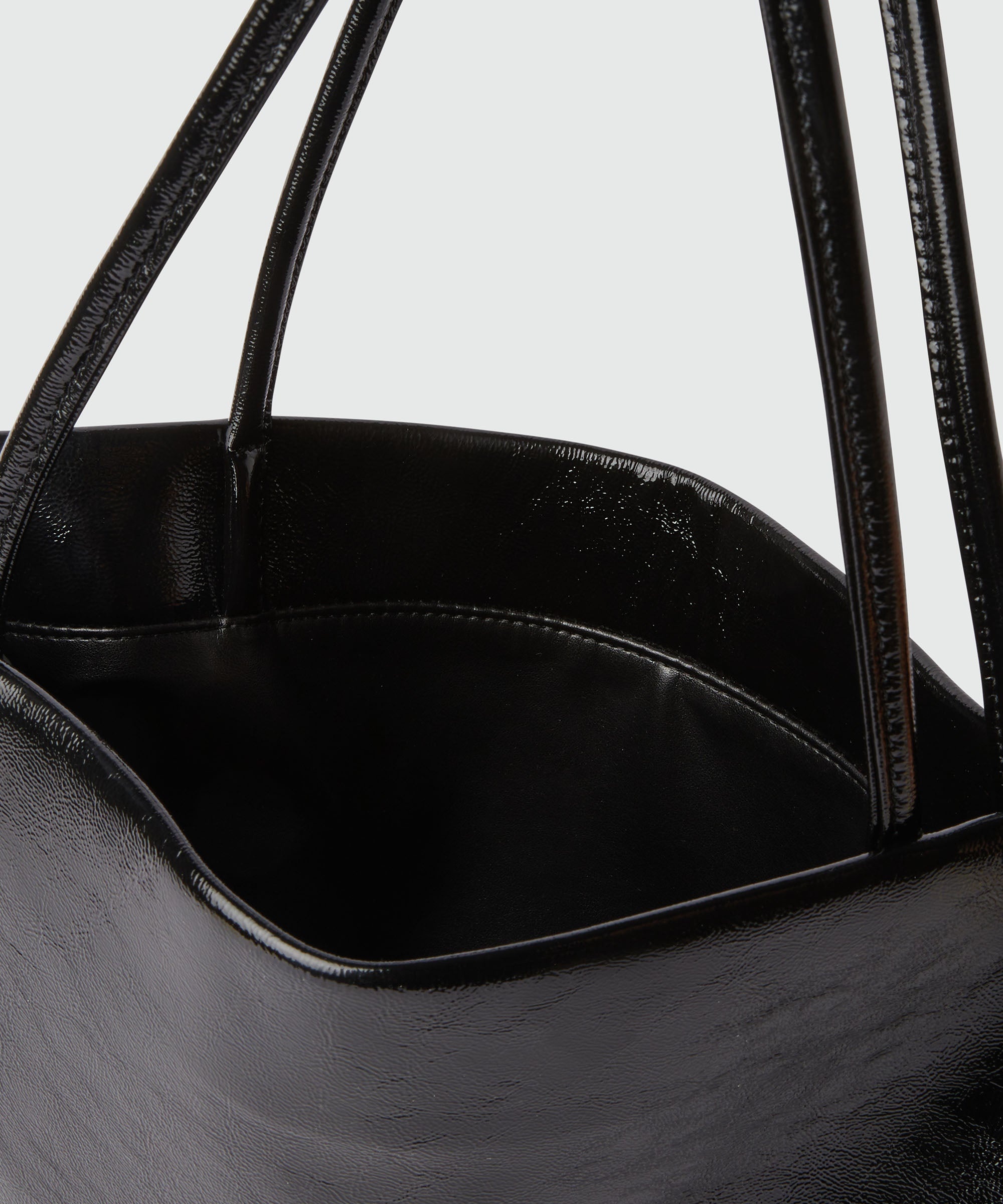 Black leather asymmetrical bag - 4