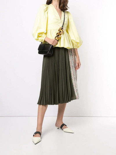 JW Anderson contrast-panel pleated midi-skirt outlook