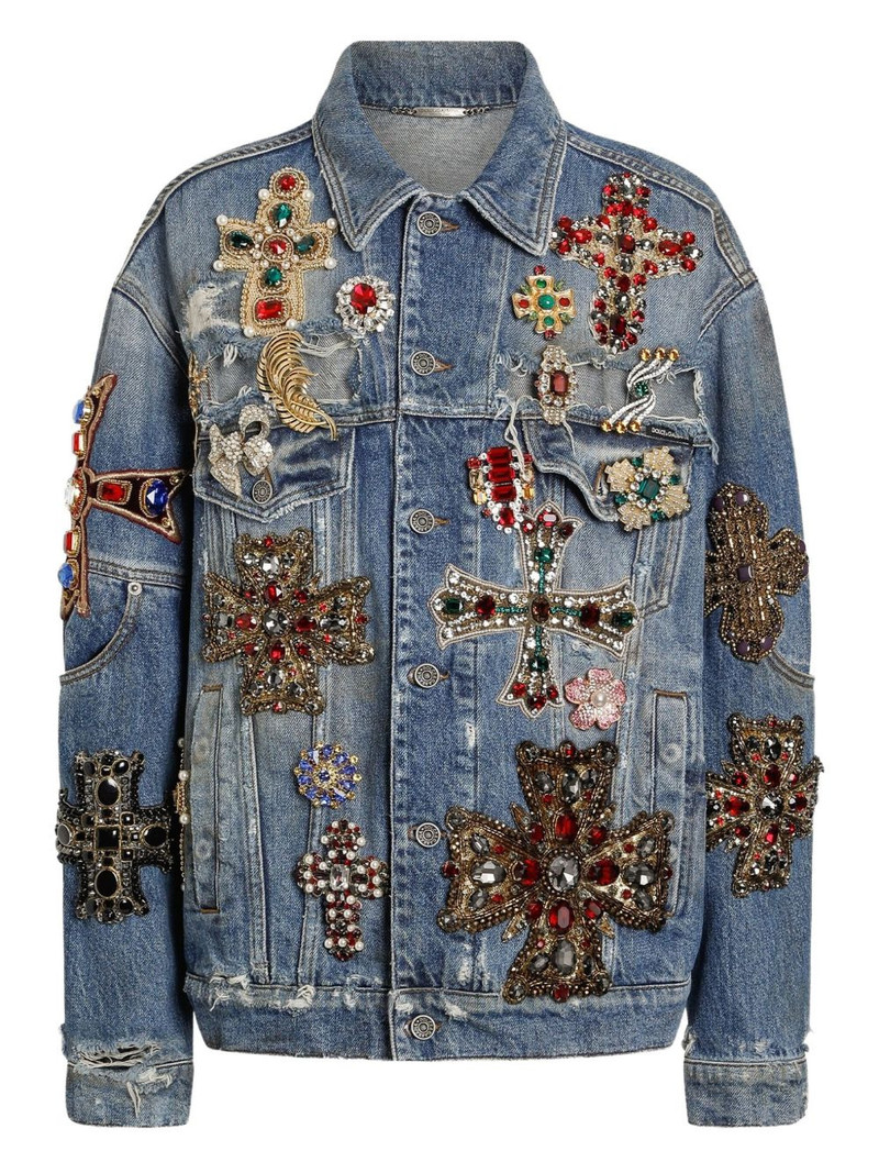 embellished denim jacket 1