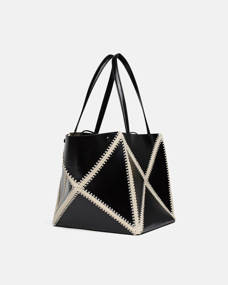 Nanushka Patent Alt-Leather Crochet Tote outlook