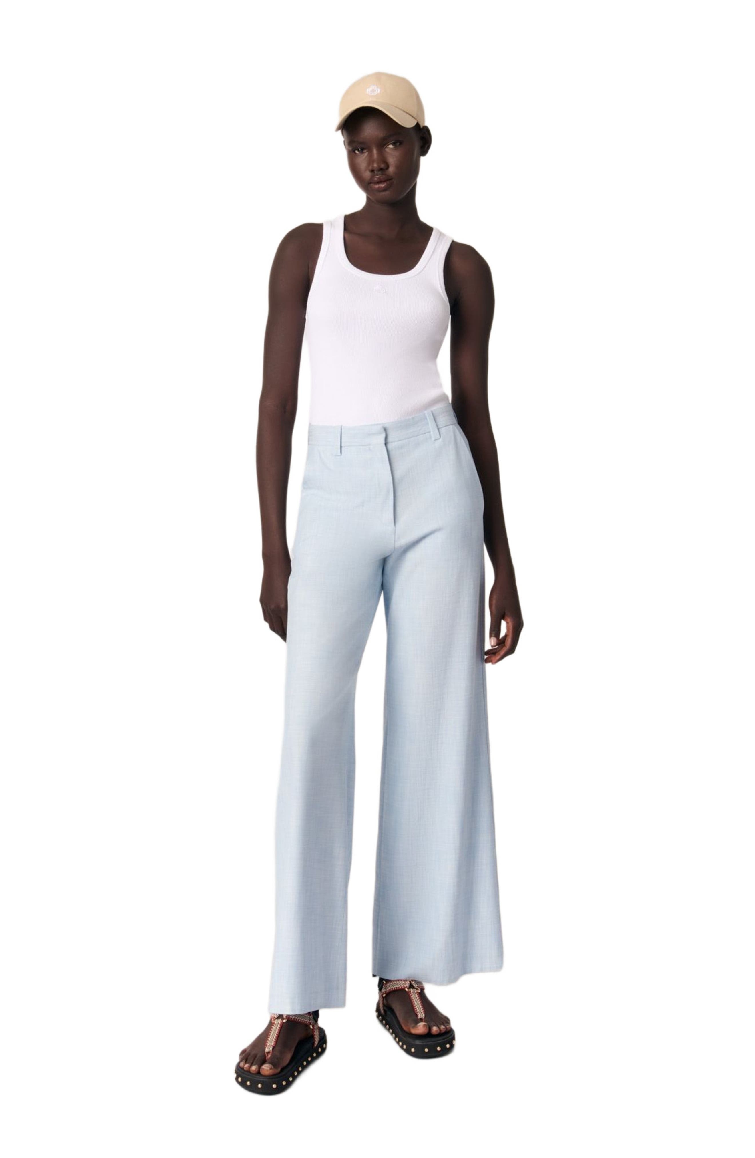 maje Wide-leg suit trousers in Blue at Nordstrom - 2