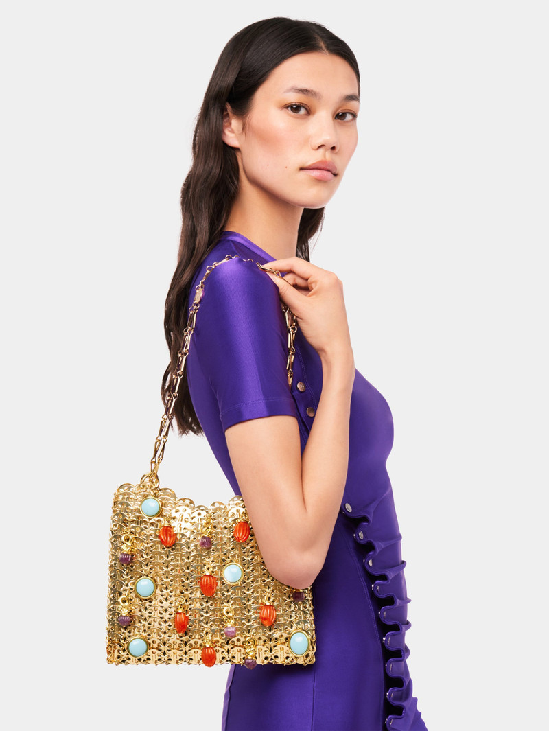 rabanne ICONIC GOLD 1969 BAG EMBELLISHED WITH MULTI COLORED PAMPILLES outlook