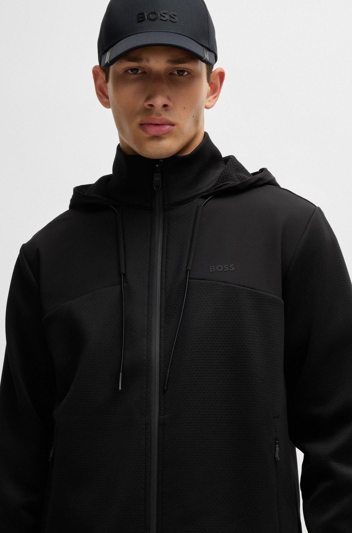 BONDED-FLEECE ZIP-UP HOODIE WITH LOGO DETAIL - 3
