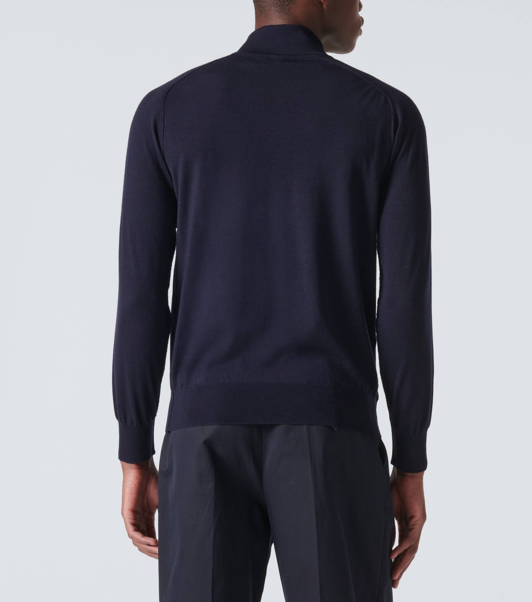 Wool jersey polo sweater - 4