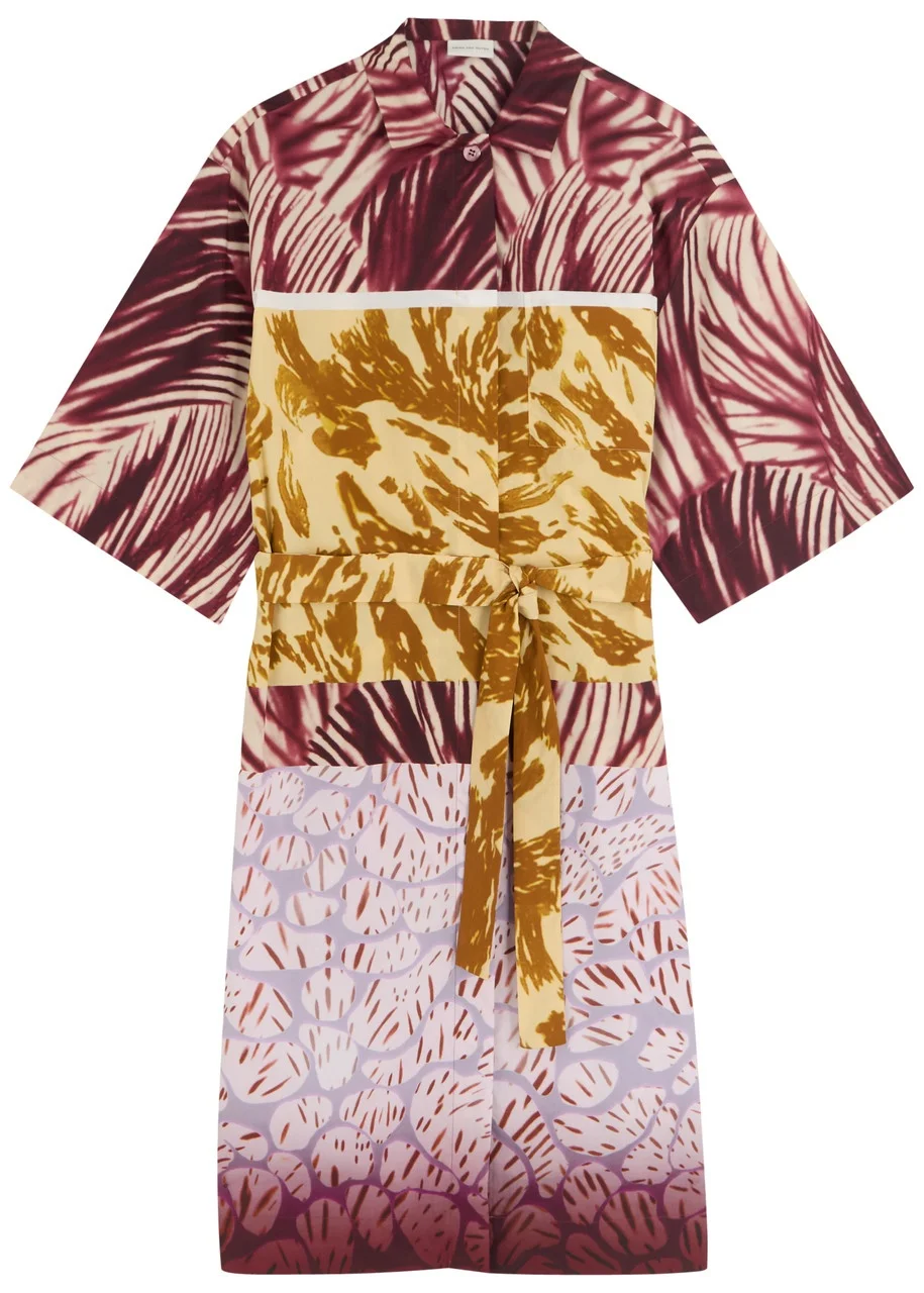 Dries Van Noten Doralia Printed Cotton Mini Shirt Dress - 1