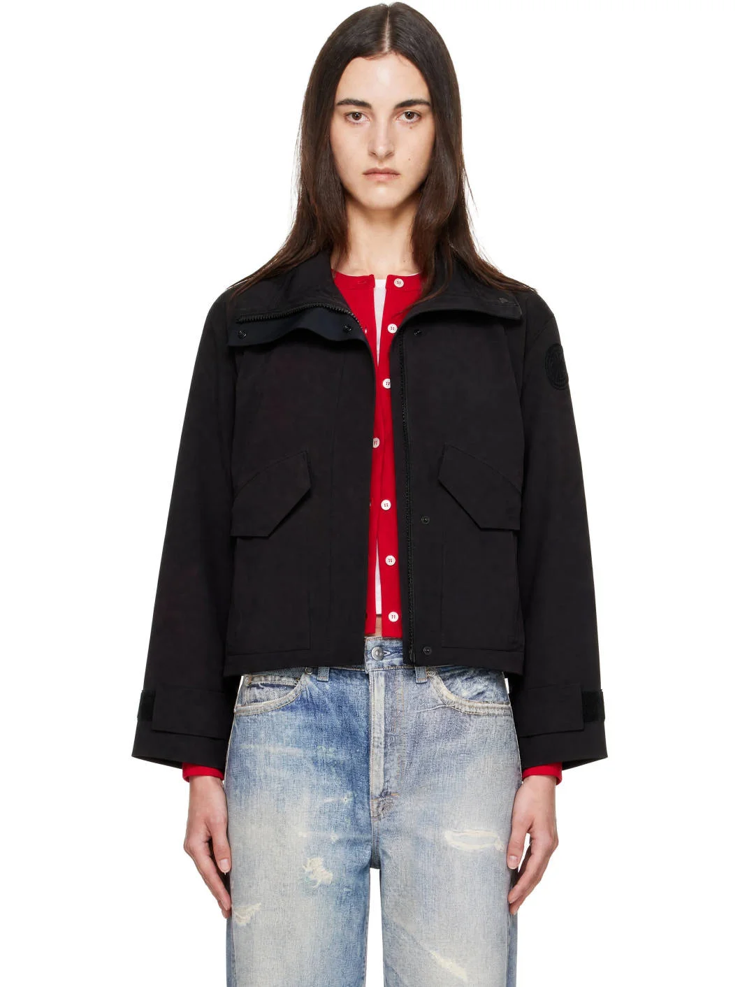 Black 'Black Disc' Tofino Rain Jacket - 1