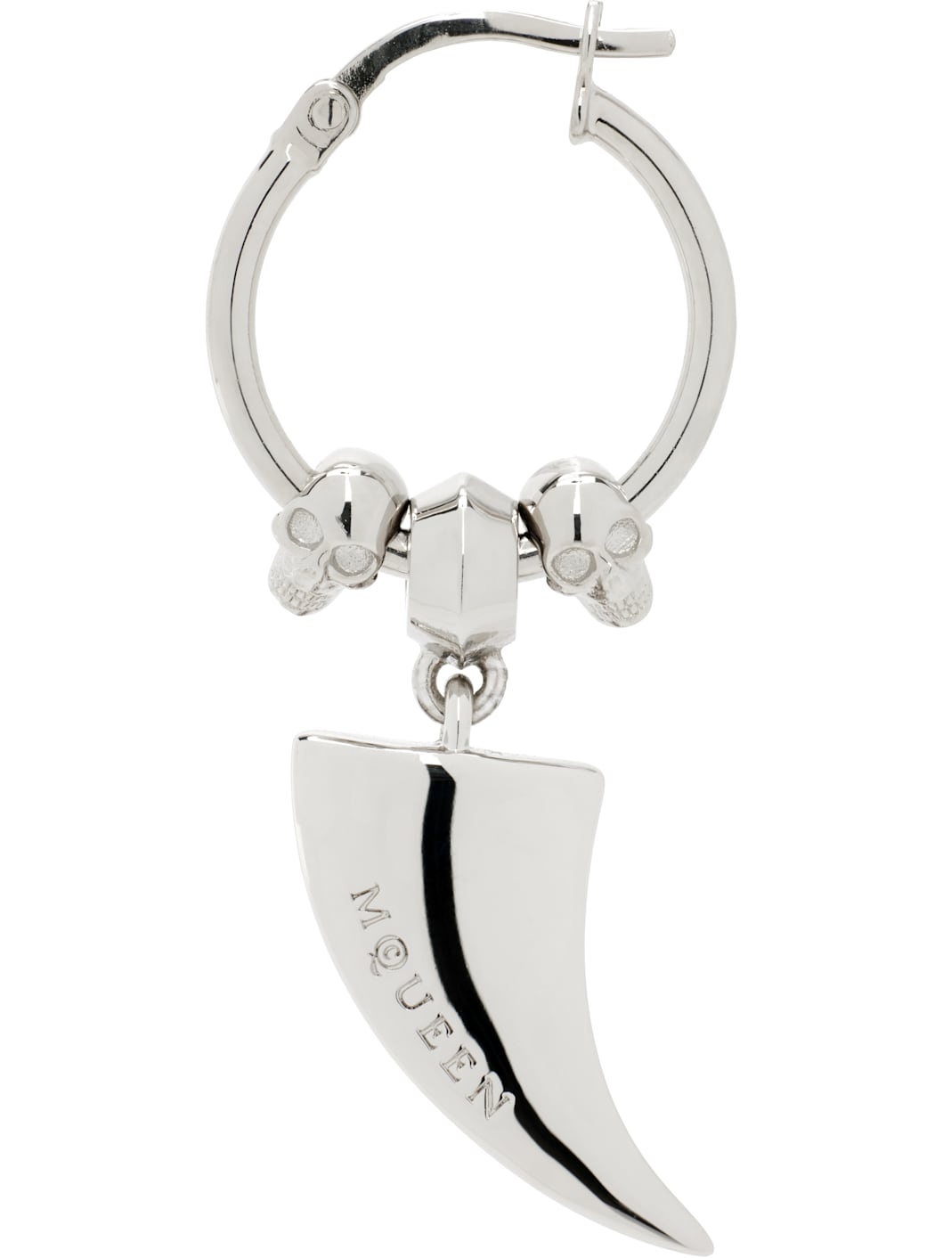 Silver Tiger Claw Single Hoop Earring - 1