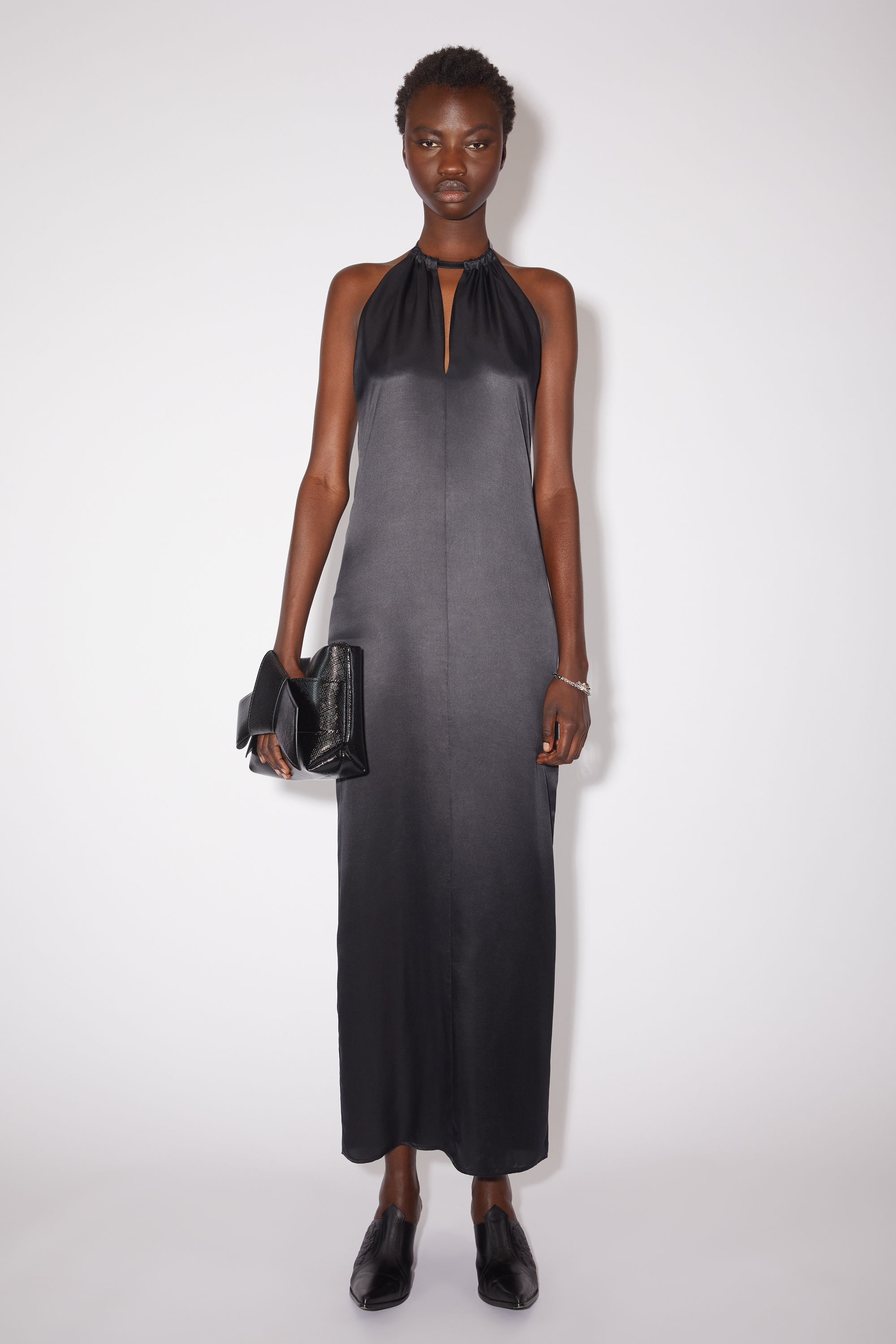 Satin dress - Black - 2