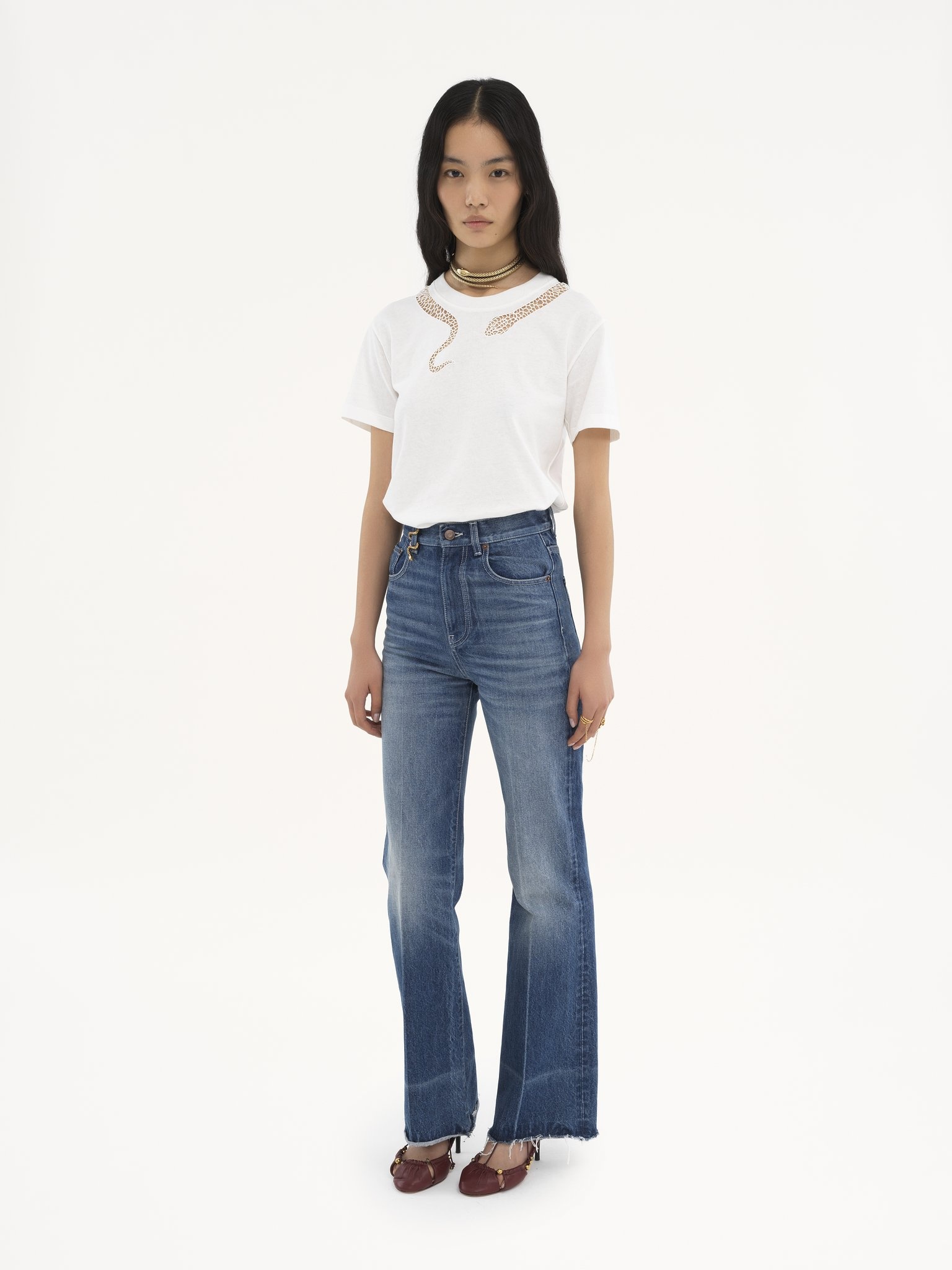 GUIPURE T-SHIRT IN COTTON JERSEY - 3