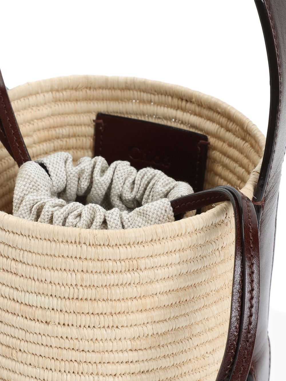 logo raffia shoulder bag - 3