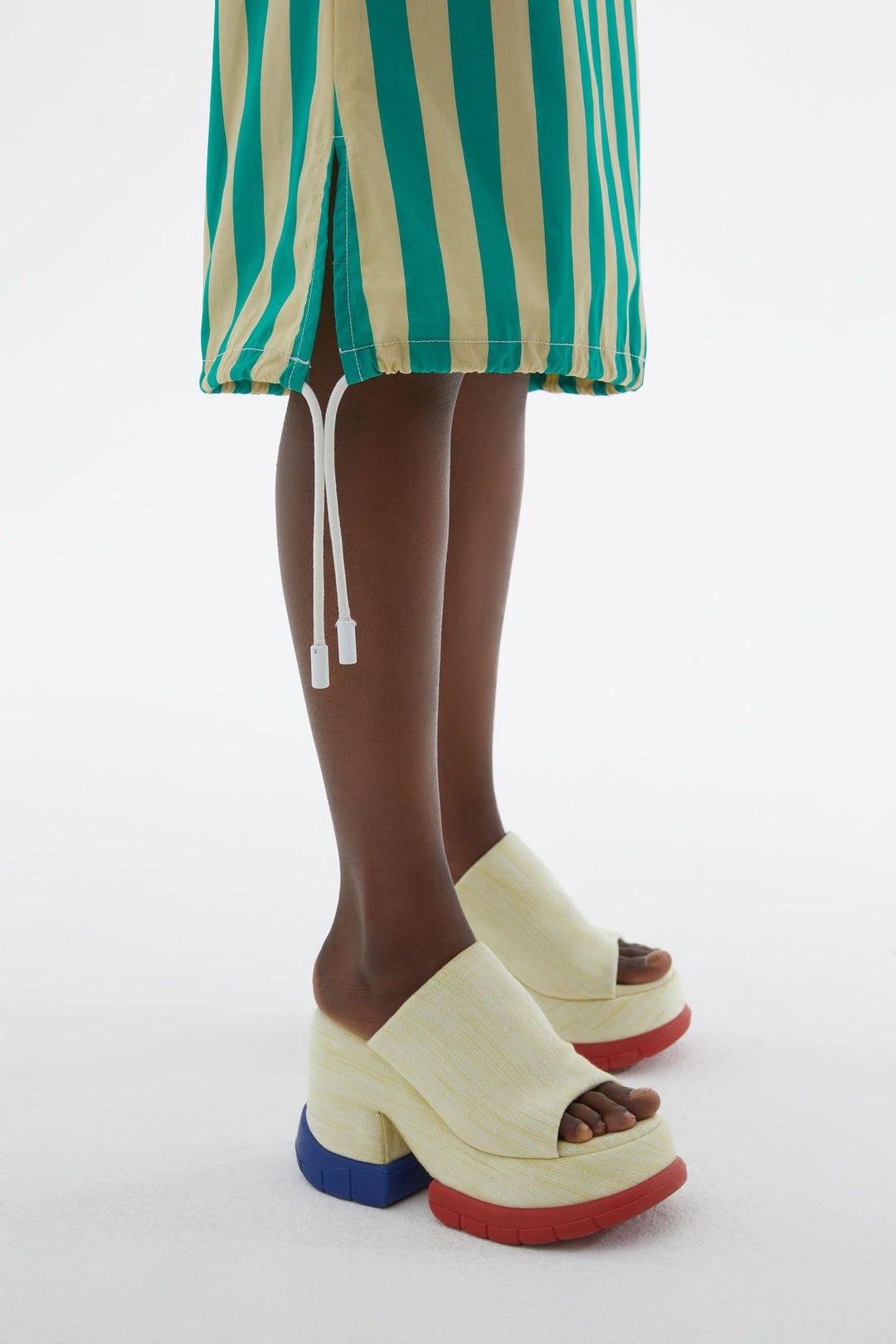 ELASTIC SKIRT WITH GREEN & YELLOW STRIPES - 5