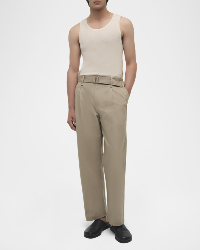 SIMKHAI Men's Kent Pleated Cotton Trousers outlook