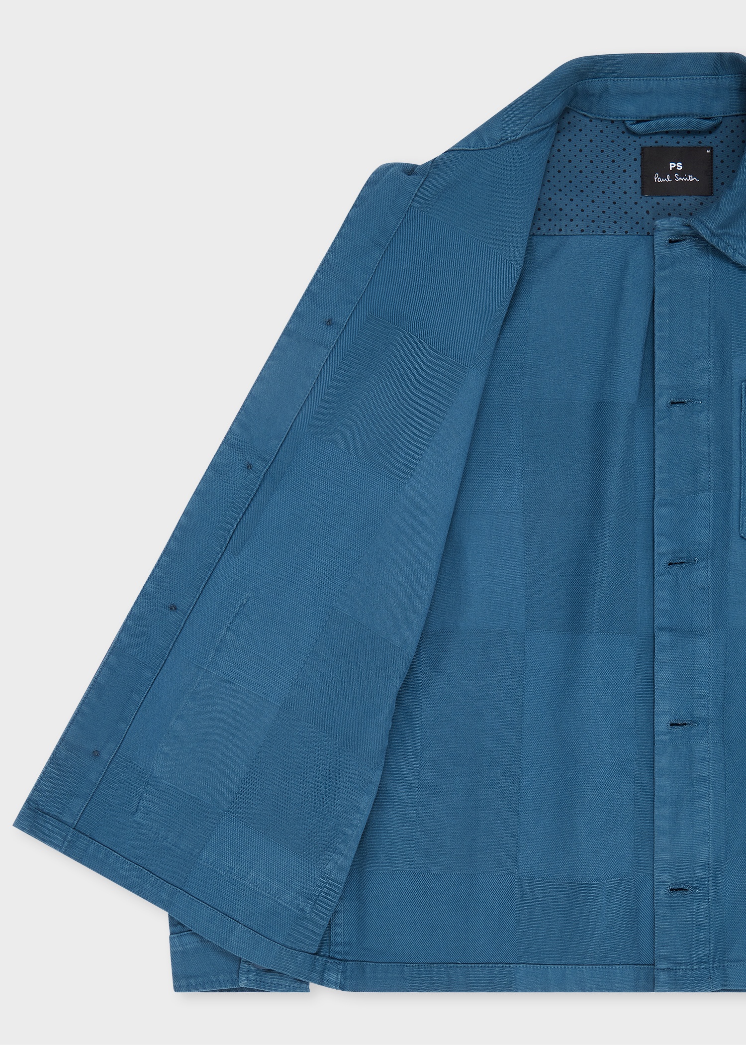 Blue Cotton Jacquard Work Jacket - 4