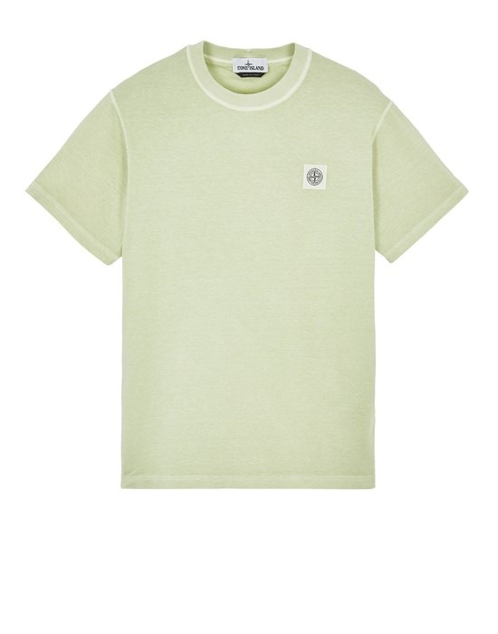 23757 GARMENT-DYED COTTON JERSEY 'FISSATO' TREATMENT LIGHT GREEN - 1