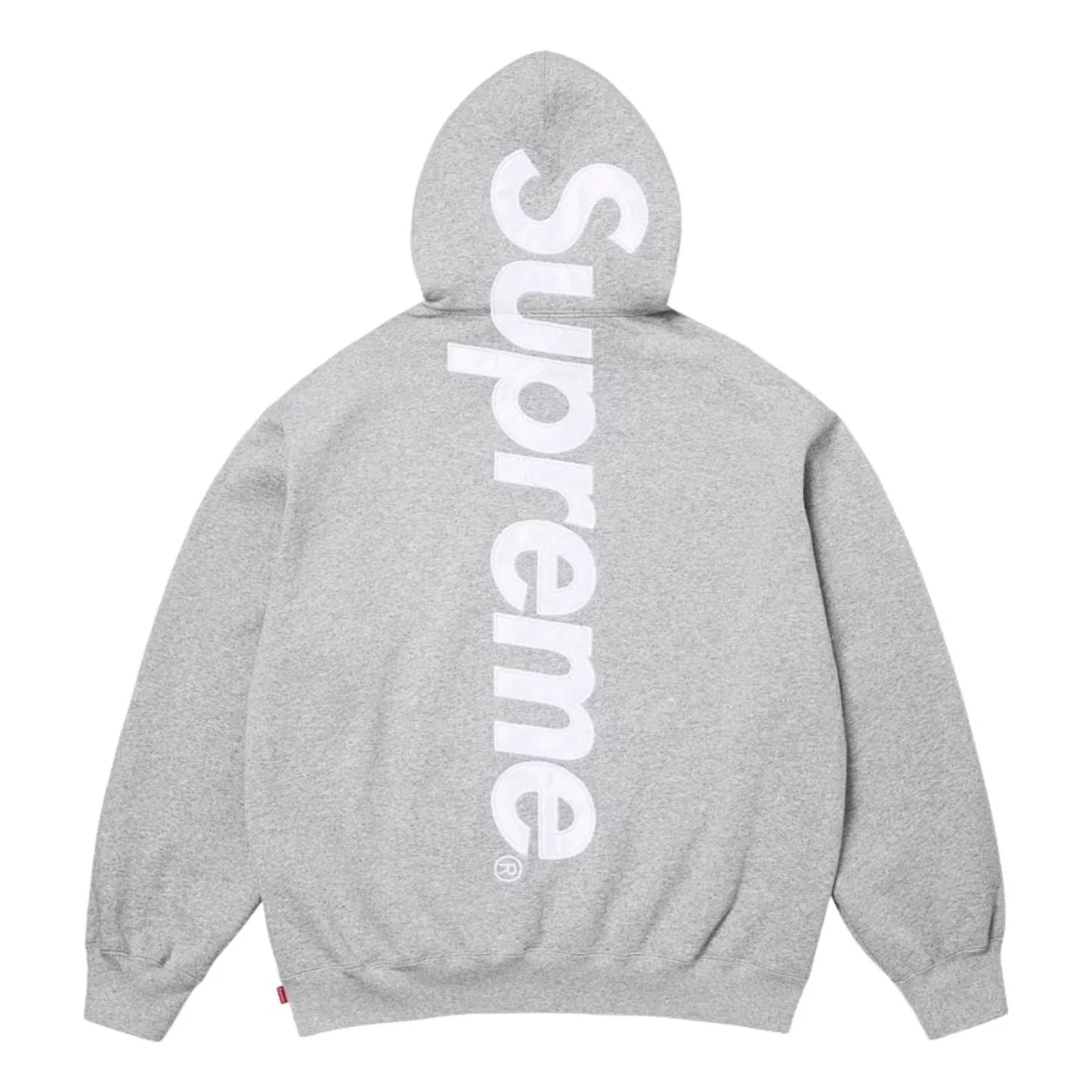 Supreme SS26 Satin Appliqué Hooded Sweatshirt 'Heather Grey' SUP-SS26-191-GRY - 1