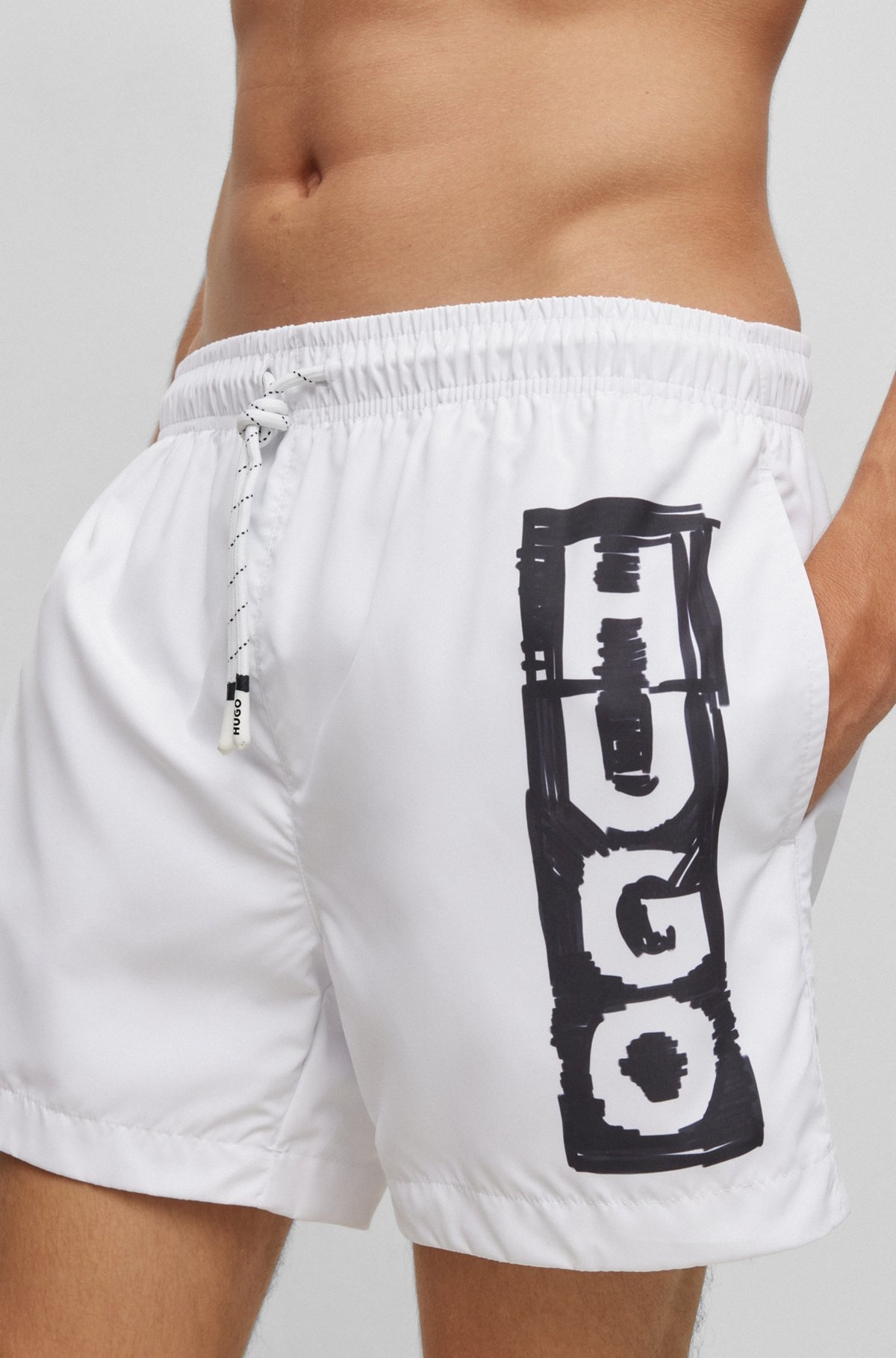 QUICK-DRYING SWIM SHORTS WITH MARKER LOGO - 3