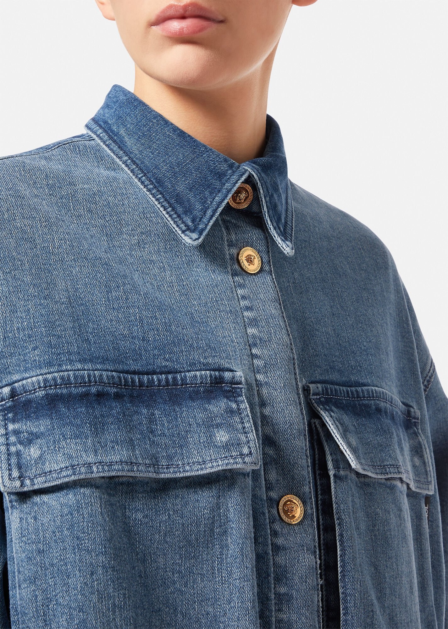 Denim Patchwork Overshirt - 5