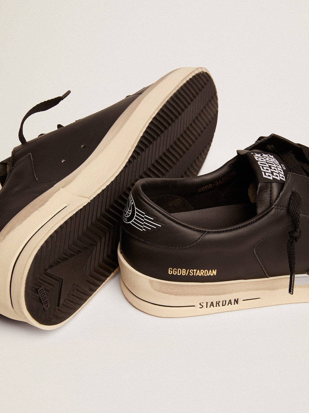 Men's Stardan in total black leather - 4