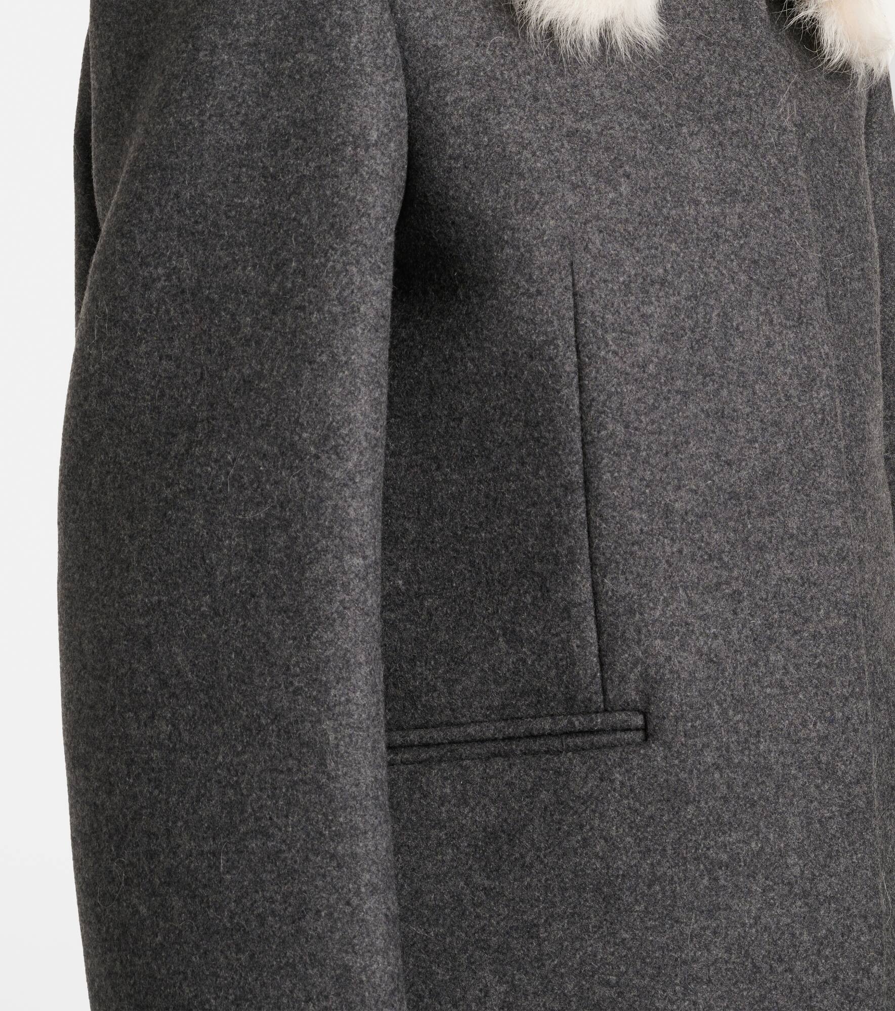 Shearling-trimmed wool-blend jacket - 5