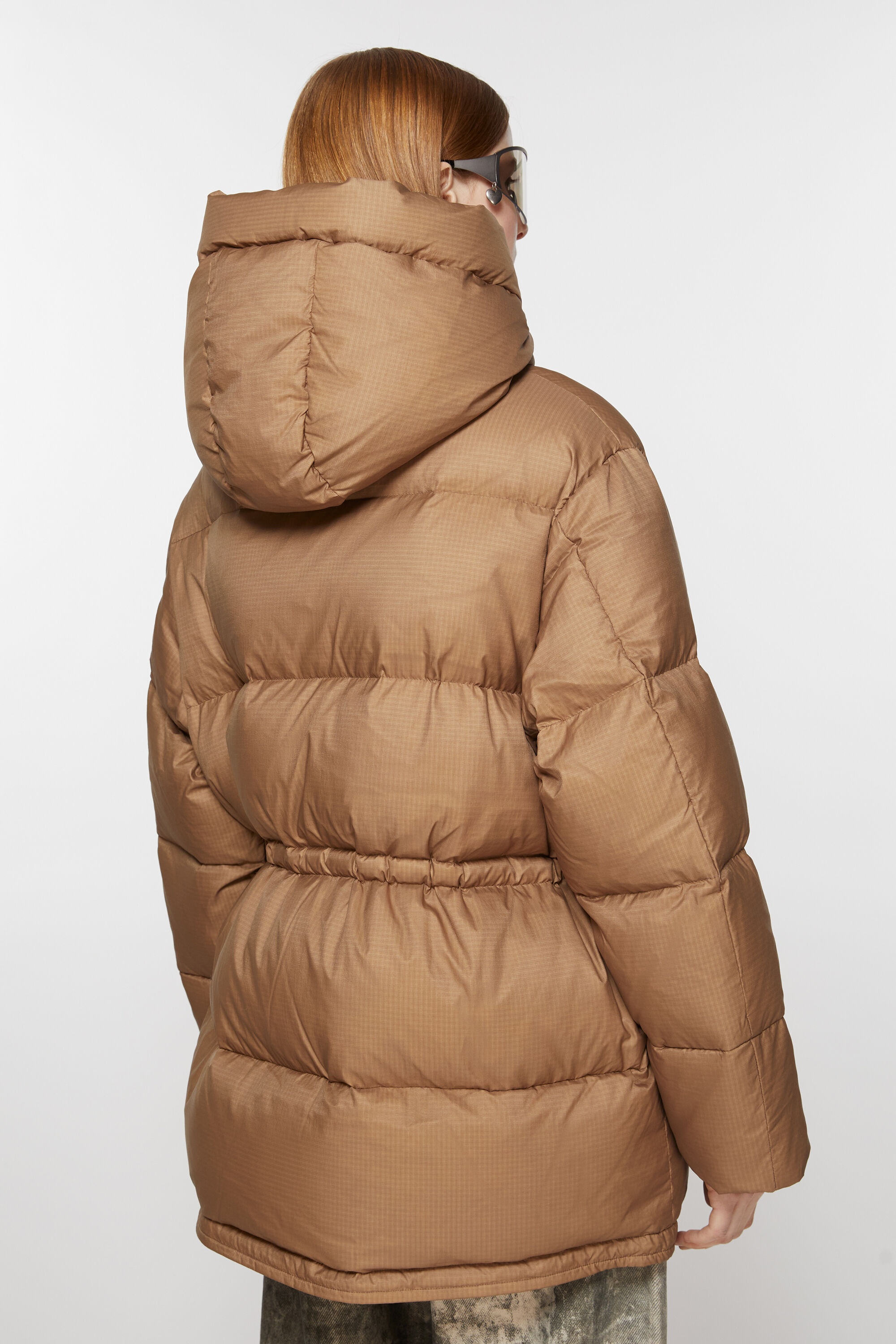 Hooded puffer jacket - Toffee brown - 4